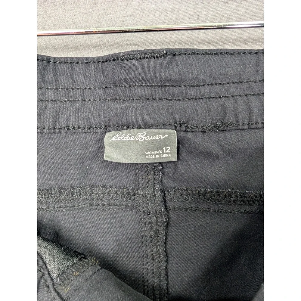 Eddie Bauer Womens Horizon Guide Shorts Black Size 12 Hiking Outdoor Travel 7239